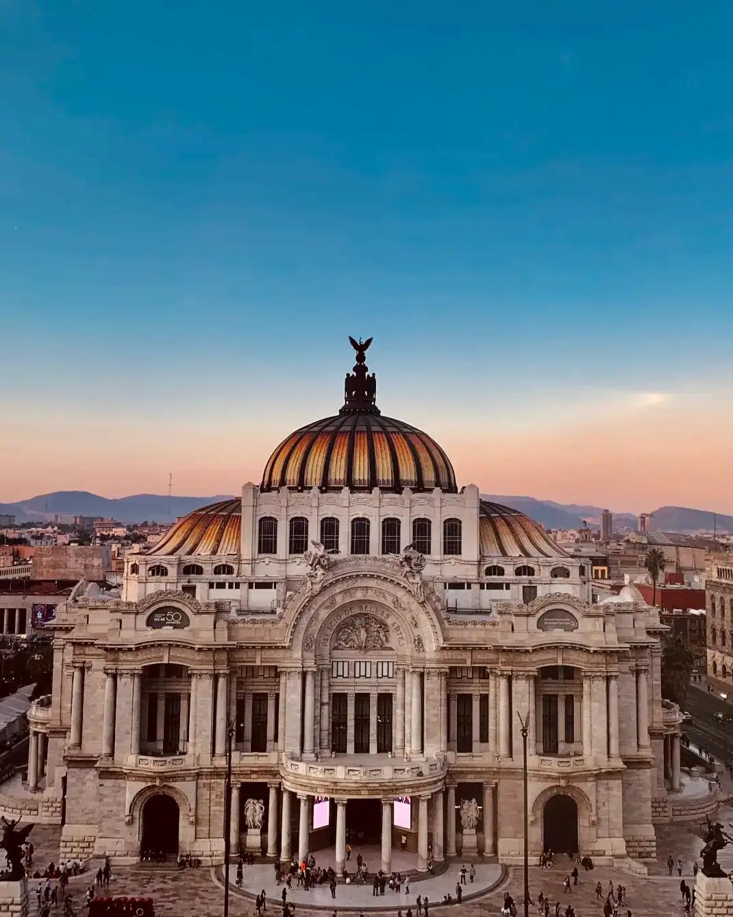 Mexico monument view from sky