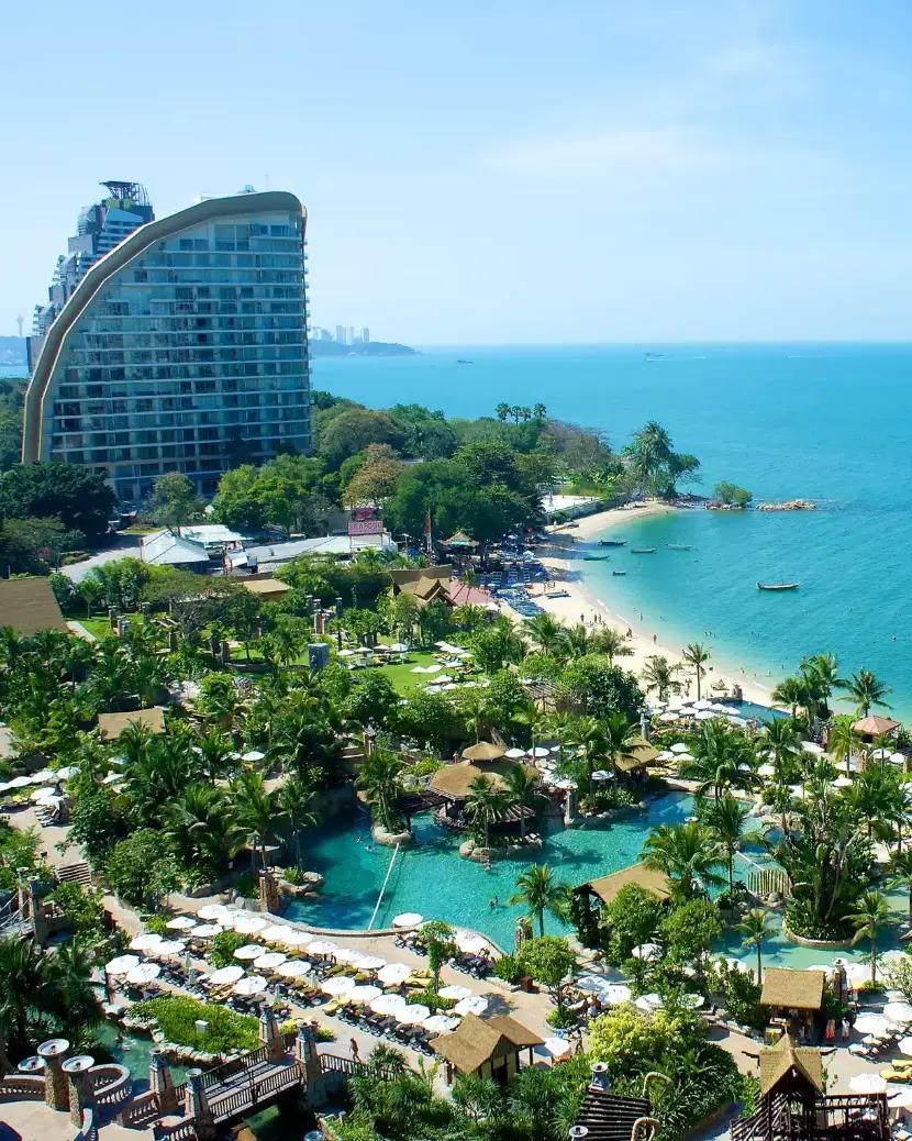 Vista de la playa de Pattaya desde el cielo