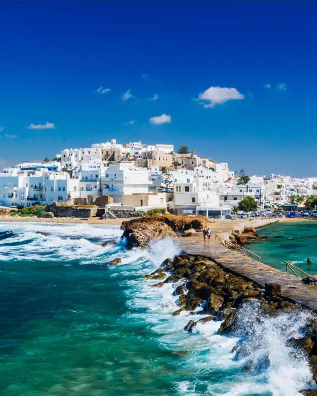 Der windige und niedliche Ort in Naxos