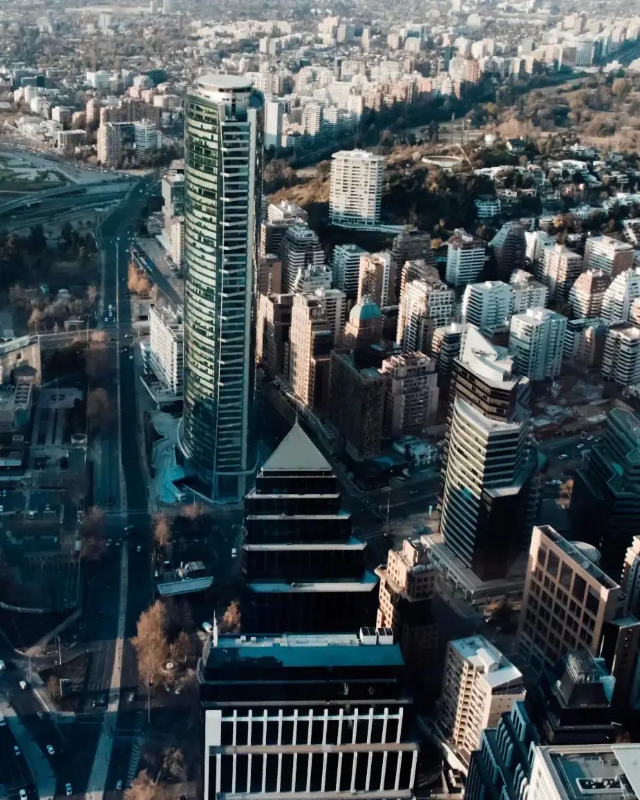 Santiago city view from sky