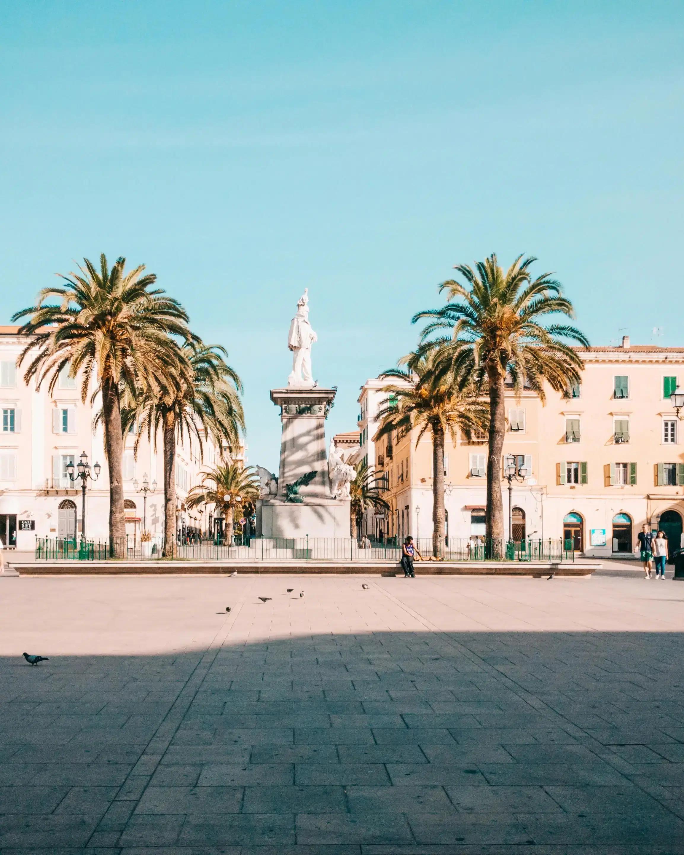 La Place d'Italie à Sassari