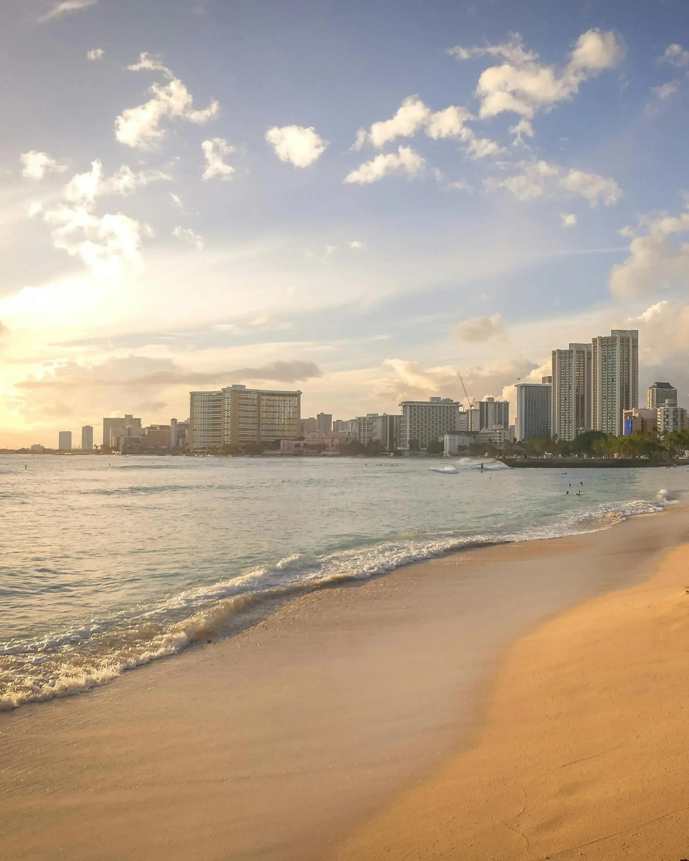 Honolulu city view from sky