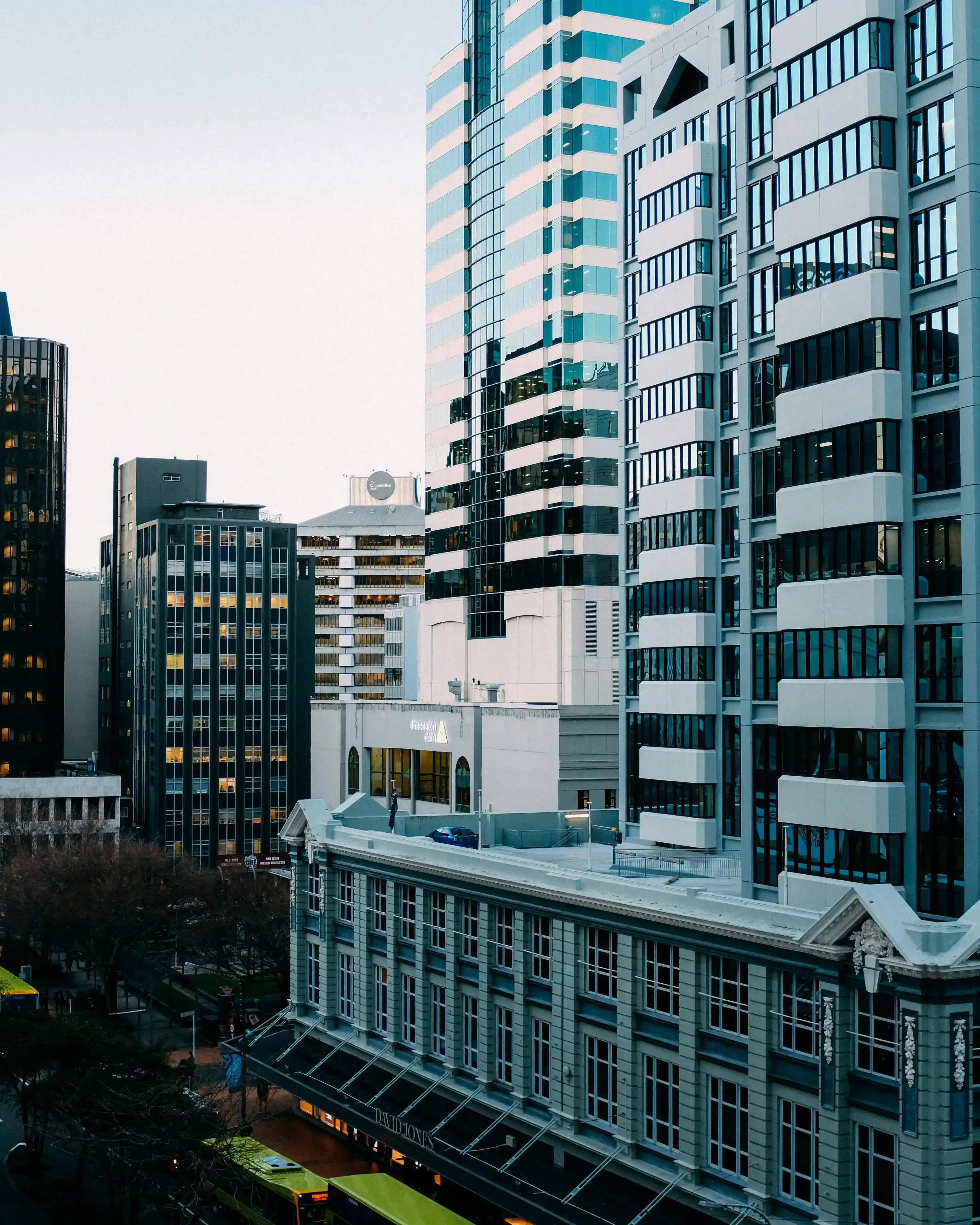 Business district in Wellington